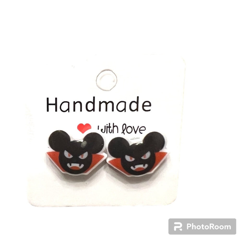 Vampire Mickey Mouse acrylic earrings. New.